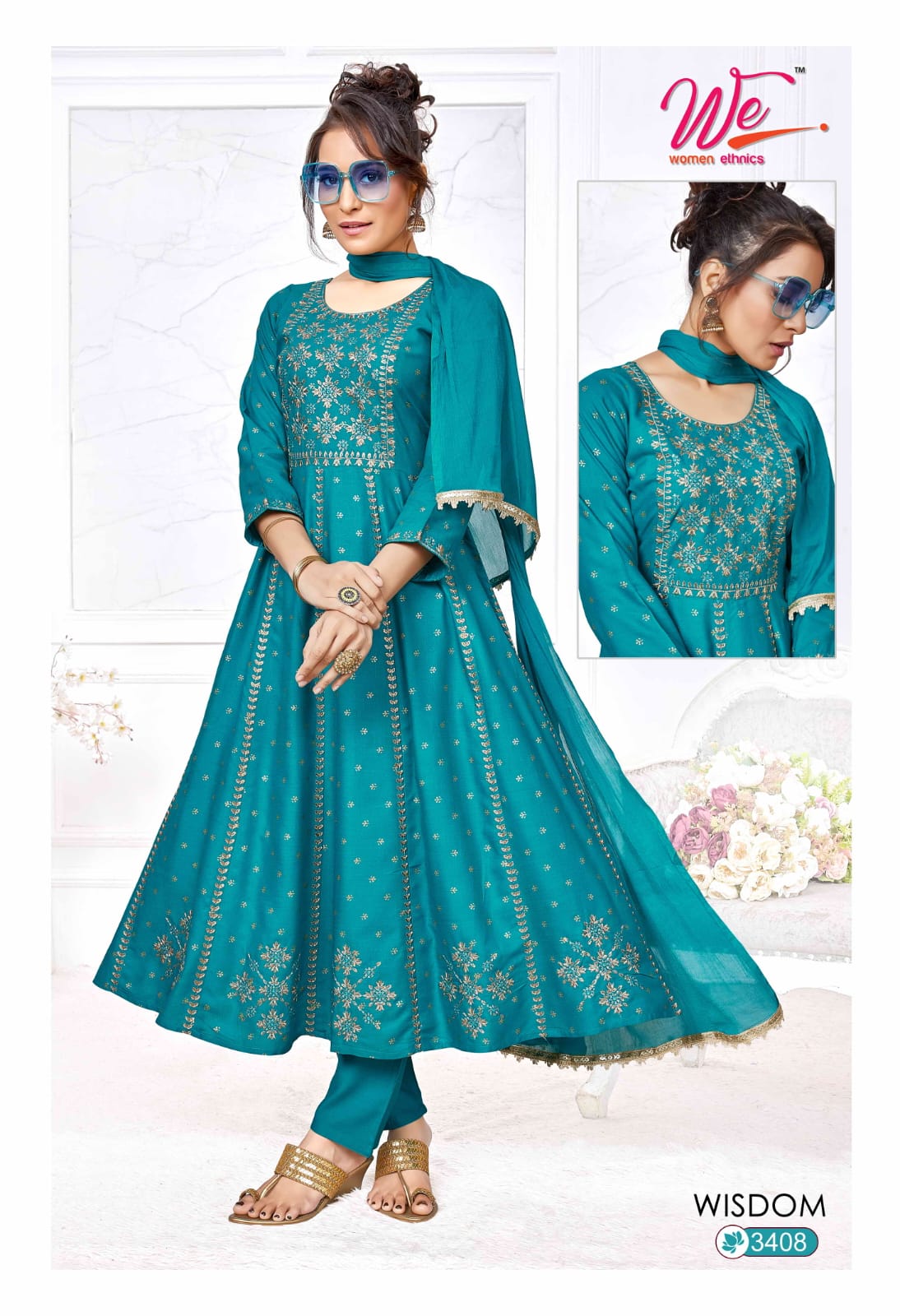 We Wisdom Slub Rayon Kurti With Bottom Dupatta Catalog
